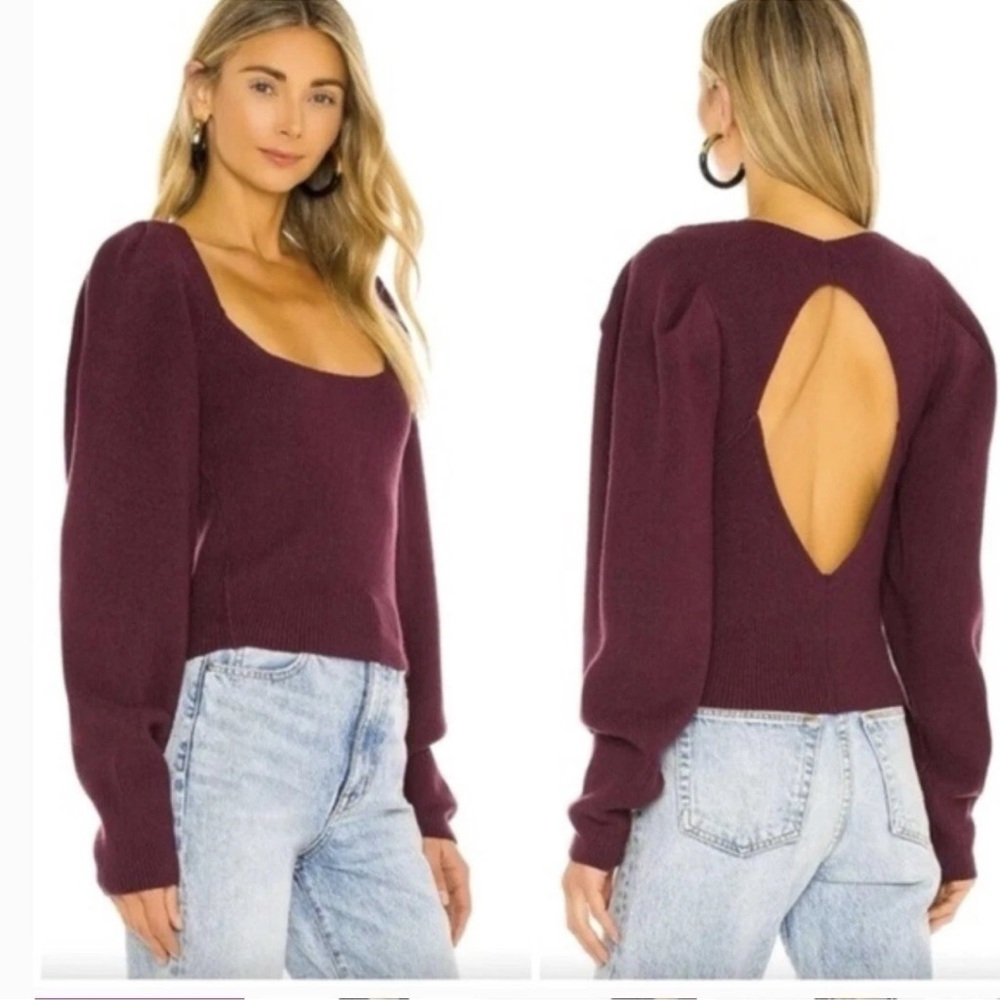 NWOT Free People Saffron Open-Back Ribbed Sweater